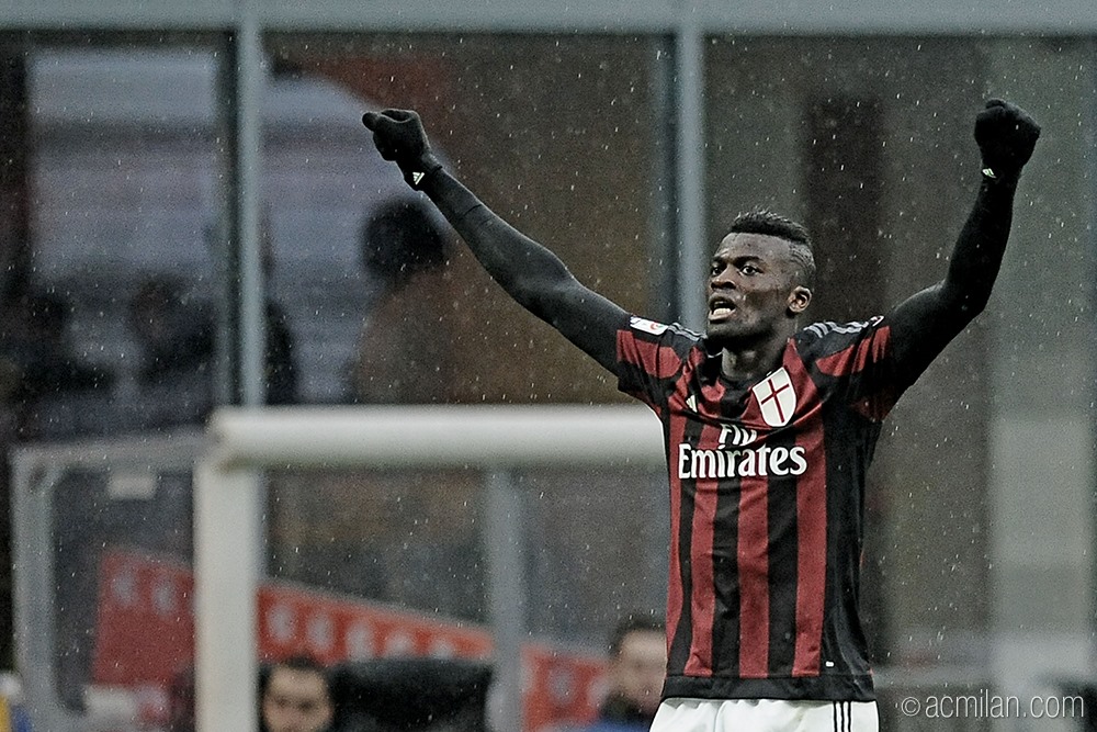 Niang celebrates his fifth goal of the season. | Image: acmilan.com