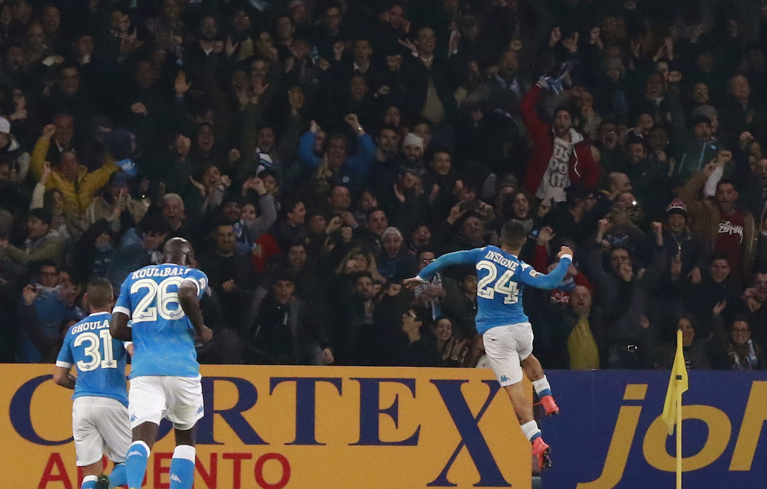 Insigne celebrates the opener. | Carlo Hermann/AFP/Getty Images