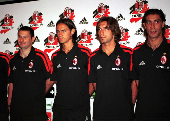 Javi Moreno, Inzaghi, Pirlo and Rui Costa (Photo: Getty Images)