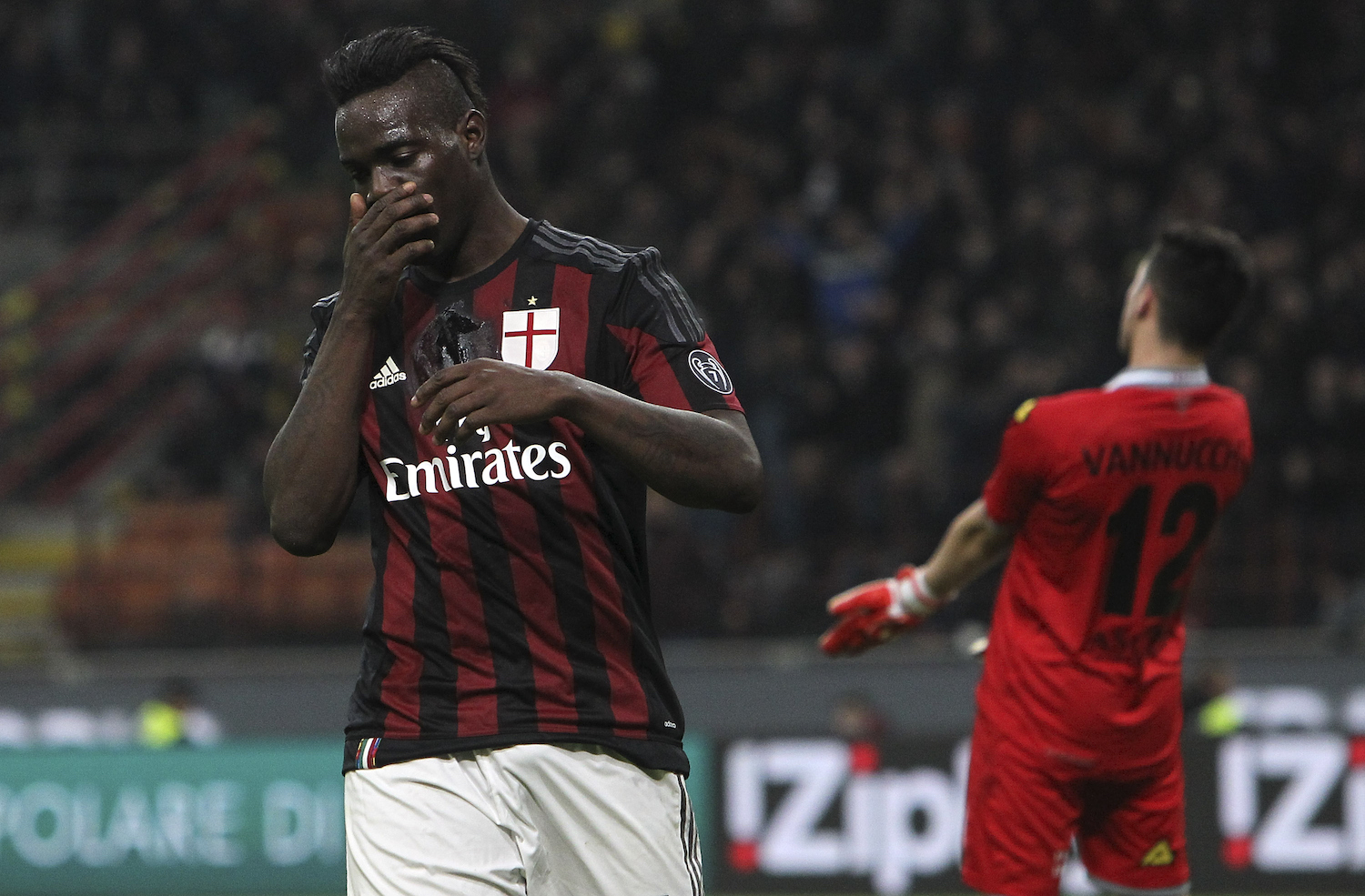 Balotelli refuses to celebrate his goal. | Marco Luzzani/Getty Images