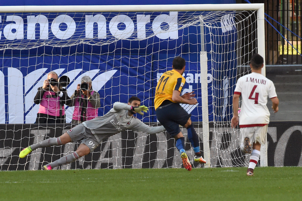 Pazzini converts the penalty. | Pier Marco Tacca/Getty Images