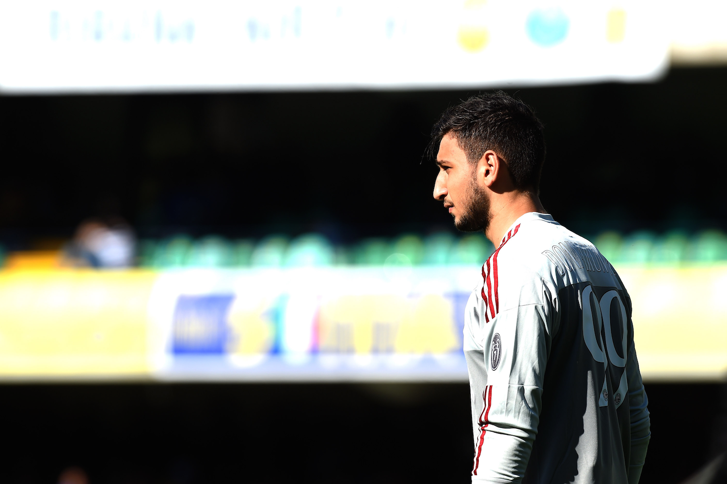 Donnarumma looks on against Hellas Verona (Pier Marco Tacca/Getty Images)