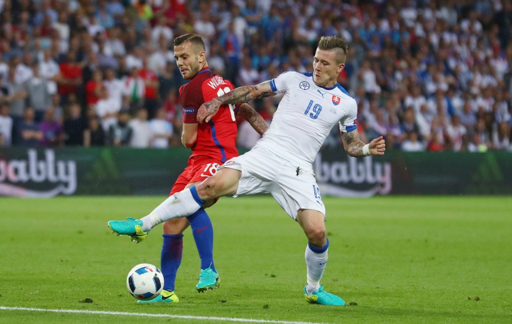 during the UEFA EURO 2016 Group B match between Slovakia and England at Stade Geoffroy-Guichard on June 20, 2016 in Saint-Etienne, France.