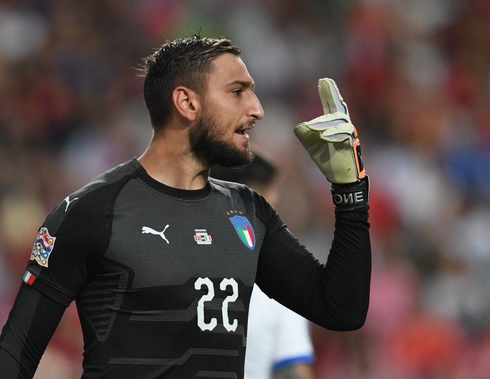 LISBON, PORTUGAL - SEPTEMBER 10: Gianluigi Donnarumma of Italy gestures during the UEFA Nations League A group three match between Portugal and Italy at on September 10, 2018 in Lisbon, Portugal. (Photo by Claudio Villa/Getty Images)