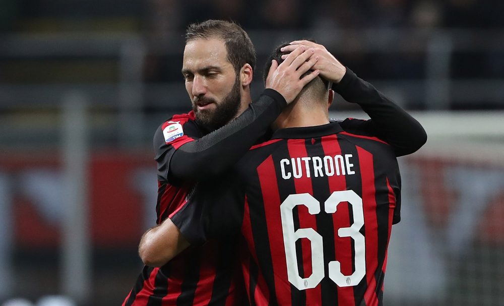 during the Serie A match between AC Milan and UC Sampdoria at Stadio Giuseppe Meazza on October 28, 2018 in Milan, Italy.
