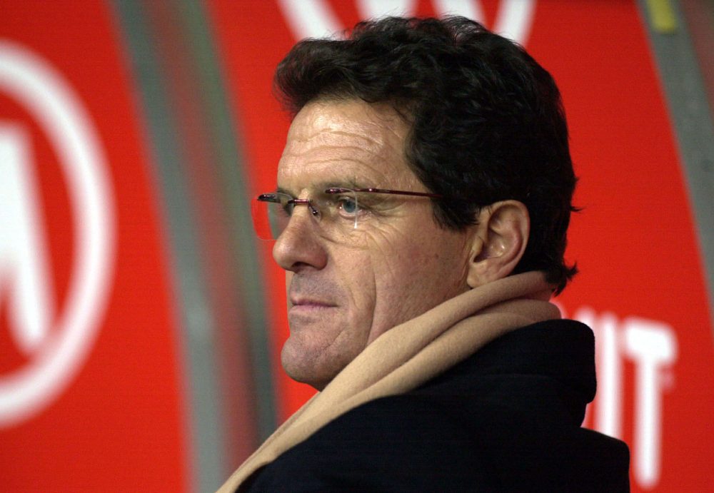 MILAN - DECEMBER 7: Fabio Capello, coach of Roma, watches the action during the Serie A match between AC Milan and Roma, played at the 'Giuseppe Meazza' San Siro Stadium, Milan, Italy on December 7, 2002. (Photo by Grazia Neri/Getty Images)