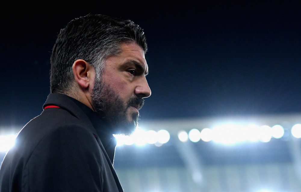 UDINE, ITALY - NOVEMBER 04: Gennaro Gattuso head coach of AC Milan looks on before the Serie A match between Udinese and AC Milan at Stadio Friuli on November 4, 2018 in Udine, Italy. (Photo by Alessandro Sabattini/Getty Images)