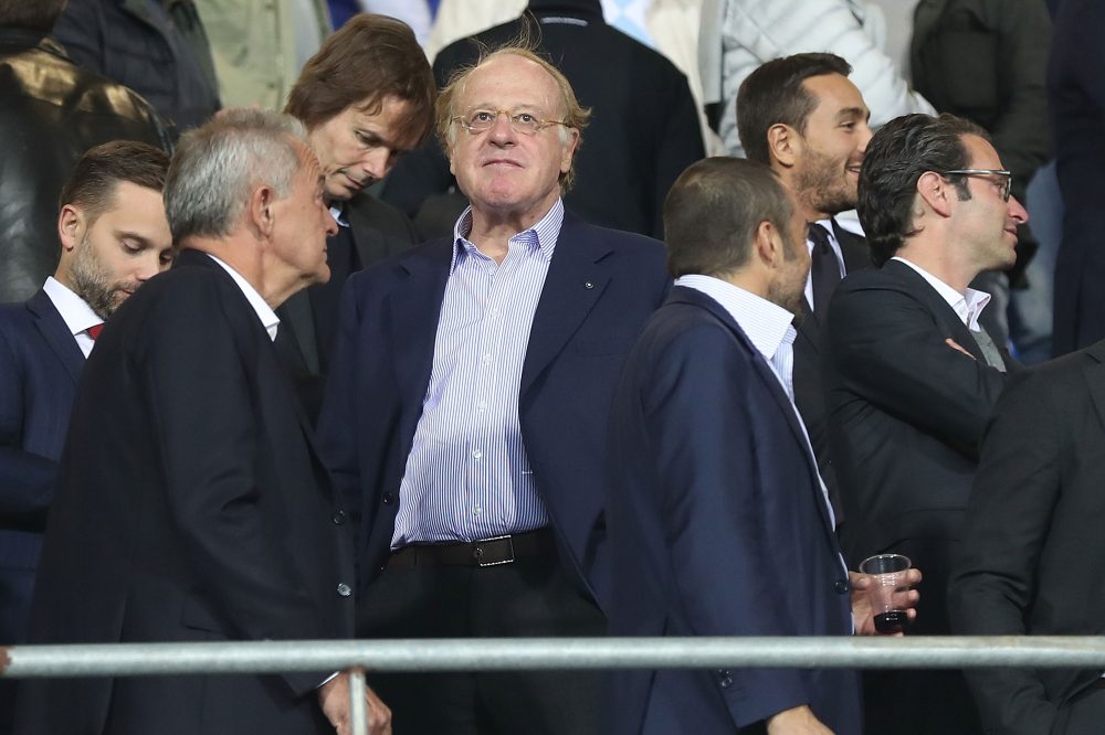 EMPOLI, ITALY - SEPTEMBER 27: Paolo Scaroni president of AC Milan during the serie A match between Empoli and AC Milan at Stadio Carlo Castellani on September 27, 2018 in Empoli, Italy. (Photo by Gabriele Maltinti/Getty Images)