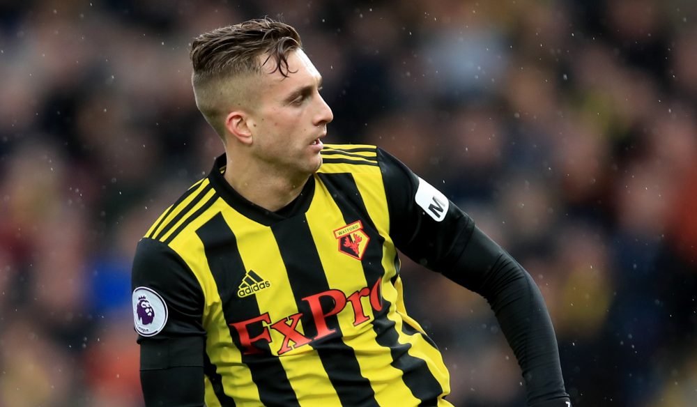 WATFORD, ENGLAND - FEBRUARY 09: Gerard Deulofeu of Watford during the Premier League match between Watford FC and Everton FC at Vicarage Road on February 9, 2019 in Watford, United Kingdom. (Photo by Marc Atkins/Getty Images)