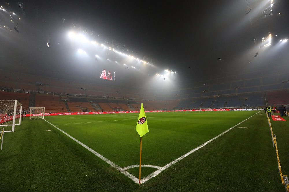 MILAN, ITALY - FEBRUARY 10: A general view of the stadium ahead of the Serie A match between AC Milan and Cagliari at Stadio Giuseppe Meazza on February 10, 2019 in Milan, Italy. (Photo by Marco Luzzani/Getty Images)