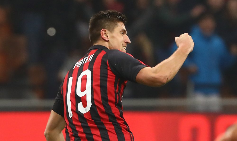 during the Serie A match between AC Milan and Cagliari at Stadio Giuseppe Meazza on February 10, 2019 in Milan, Italy.