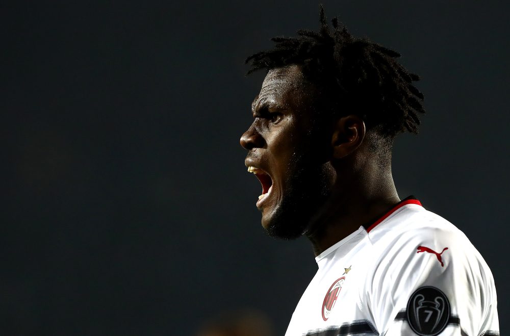 BERGAMO, ITALY - FEBRUARY 16: Franck Kessie of AC Milan shouts during the Serie A match between Atalanta BC and AC Milan at Stadio Atleti Azzurri d'Italia on February 16, 2019 in Bergamo, Italy. (Photo by Marco Luzzani/Getty Images)