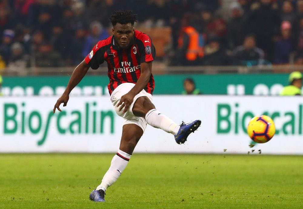 MILAN, ITALY - JANUARY 26: Franck Kessie of AC Milan in action during the Serie A match between AC Milan and SSC Napoli at Stadio Giuseppe Meazza on January 26, 2019 in Milan, Italy. (Photo by Marco Luzzani/Getty Images)