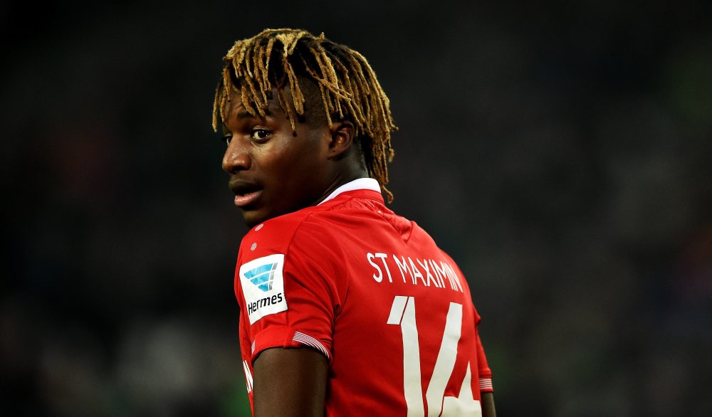 HANOVER, GERMANY - JANUARY 23: Allan Ir√©n√©e Saint-Maximin of Hannover looks on during the Bundesliga match between Hannover 96 and SV Darmstadt 98 at HDI-Arena on January 23, 2016 in Hanover, Germany. (Photo by Stuart Franklin/Bongarts/Getty Images)
