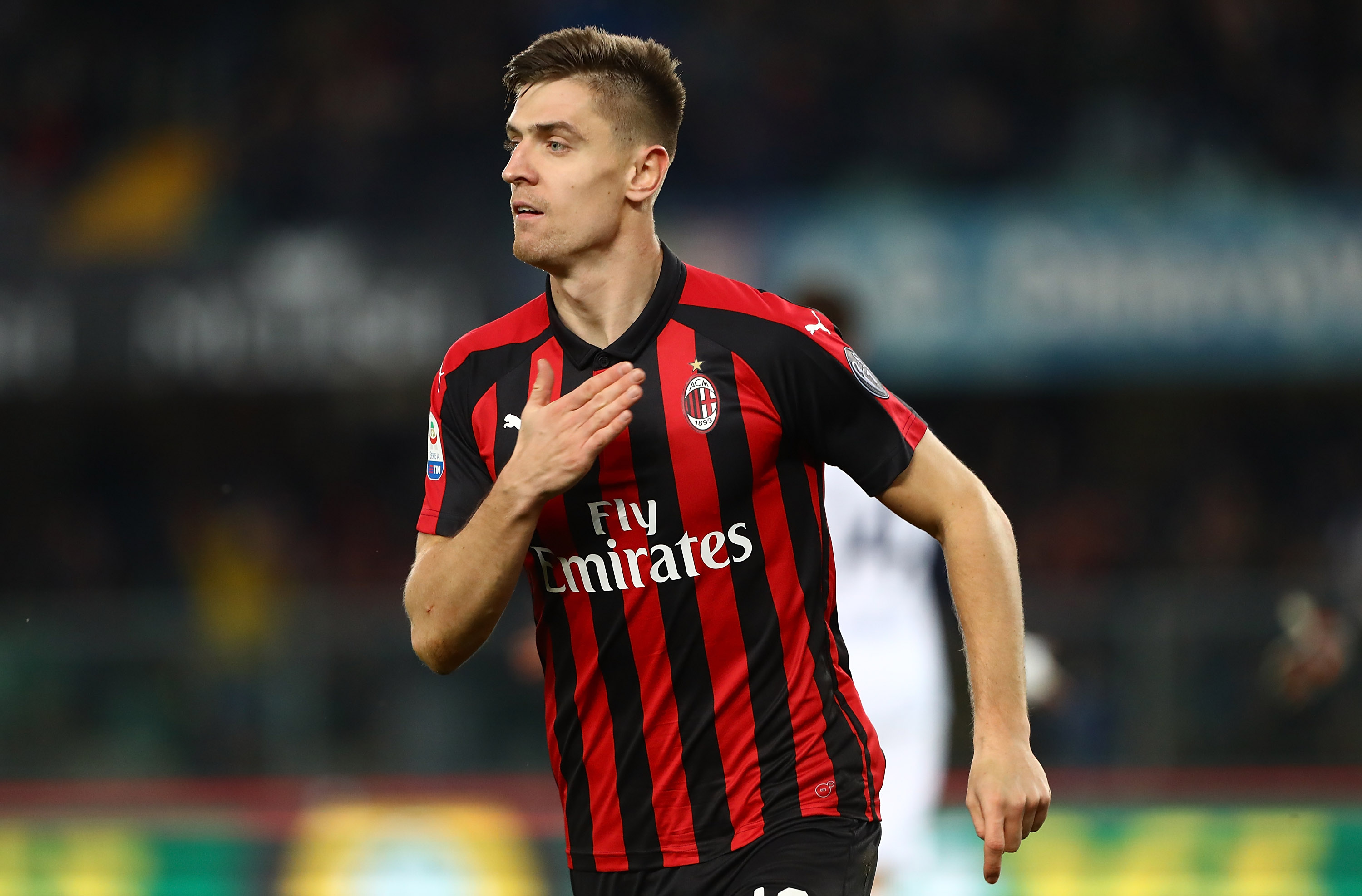 Krzysztof Piatek of AC Milan Arsenal