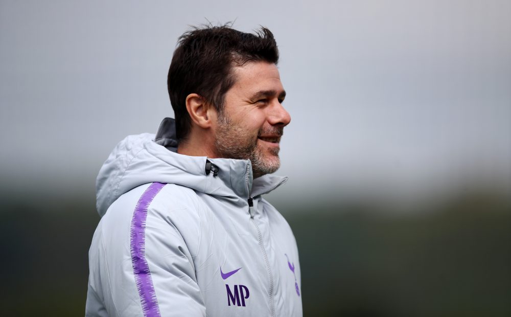 ENFIELD, ENGLAND - APRIL 29: Mauricio Pochettino, Manager of Tottenham Hotspur reacts during a training session ahead of their UEFA Champions League Semi Final first leg match against Ajax on April 29, 2019 in Enfield, England. (Photo by Julian Finney/Getty Images)