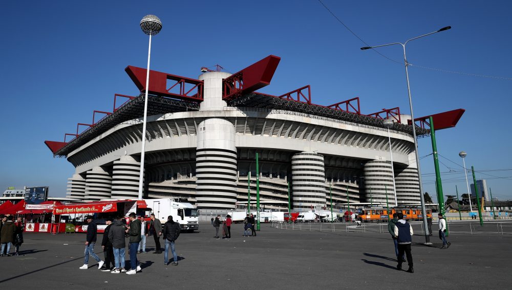 MILAN, ITALY - MARCH 08: General view outside the stadium before the UEFA Europa League Round of 16 match between AC Milan and Arsenal at the San Siro on March 8, 2018 in Milan, Italy. (Photo by Catherine Ivill/Getty Images)