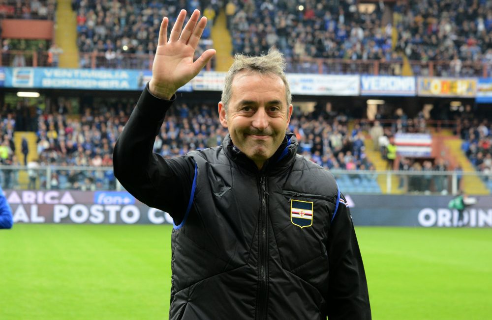 GENOA, ITALY - MAY 26: Marco Giampaolo head coach of UC Sampdoria during the Serie A match between UC Sampdoria and Juventus at Stadio Luigi Ferraris on May 26, 2019 in Genoa, Italy. (Photo by Paolo Rattini/Getty Images)