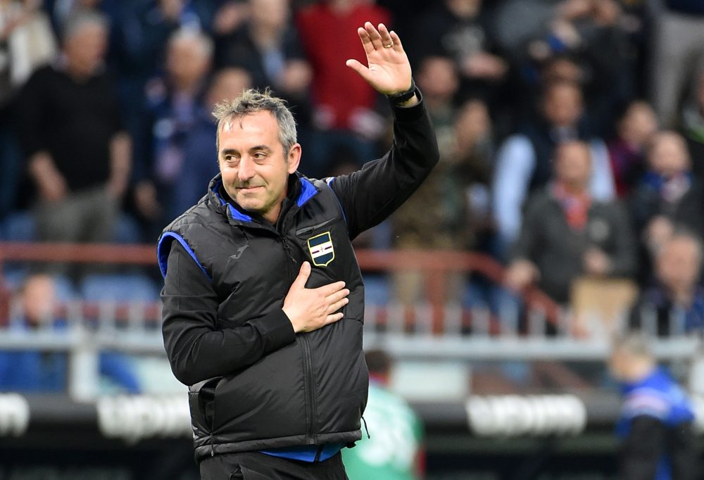 GENOA, ITALY - MAY 26: Marco Giampaolo head coach of UC Sampdoria at the end of Serie A match between UC Sampdoria and Juventus at Stadio Luigi Ferraris on May 26, 2019 in Genoa, Italy. (Photo by Paolo Rattini/Getty Images)