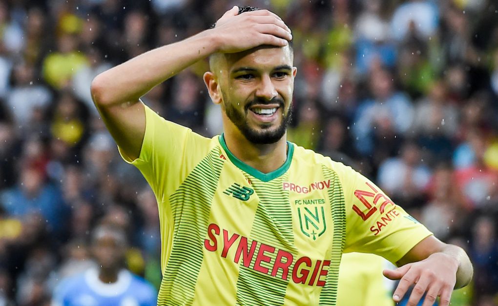 Nantes' French midfielder Imran Louza reacts during the French L1 football match between FC Nantes and Olympique de Marseille (OM) at the La Beaujoire stadium in Nantes, western France, on August 17, 2019. (Photo by Sebastien SALOM-GOMIS / AFP) (Photo credit should read SEBASTIEN SALOM-GOMIS/AFP via Getty Images)
