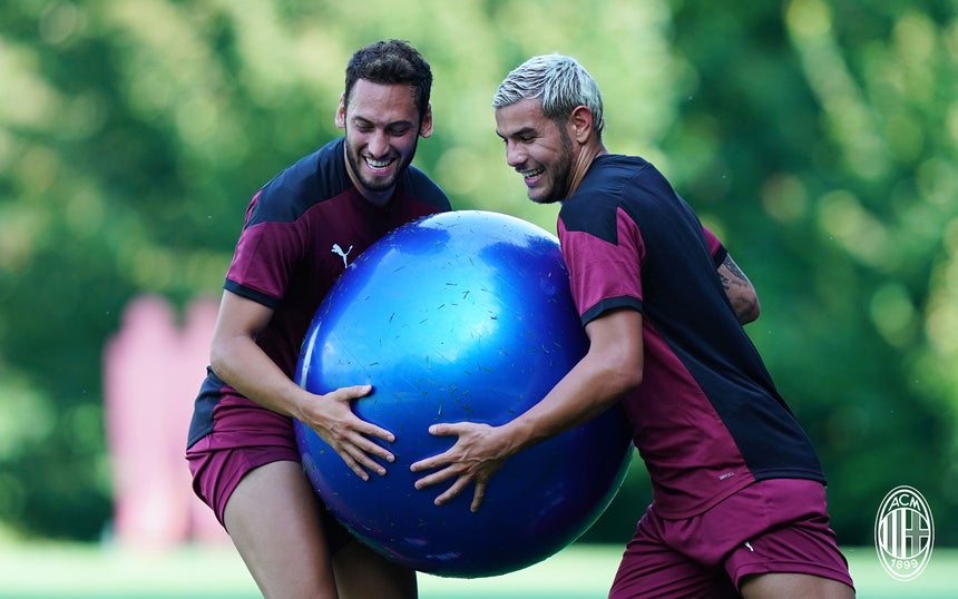 Hakan Calhanoglu and Theo Hernandez