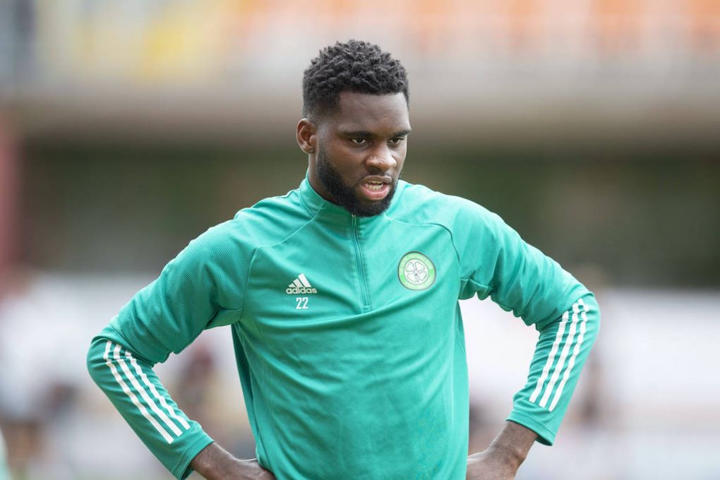 22nd August 2020 Tannadice Park, Dundee, Scotland Scottish Premiership Football, Dundee United versus Celtic Odsonne Edouard of Celtic during the warm up before the match PUBLICATIONxNOTxINxUK ActionPlus12230353 DavidxYoung