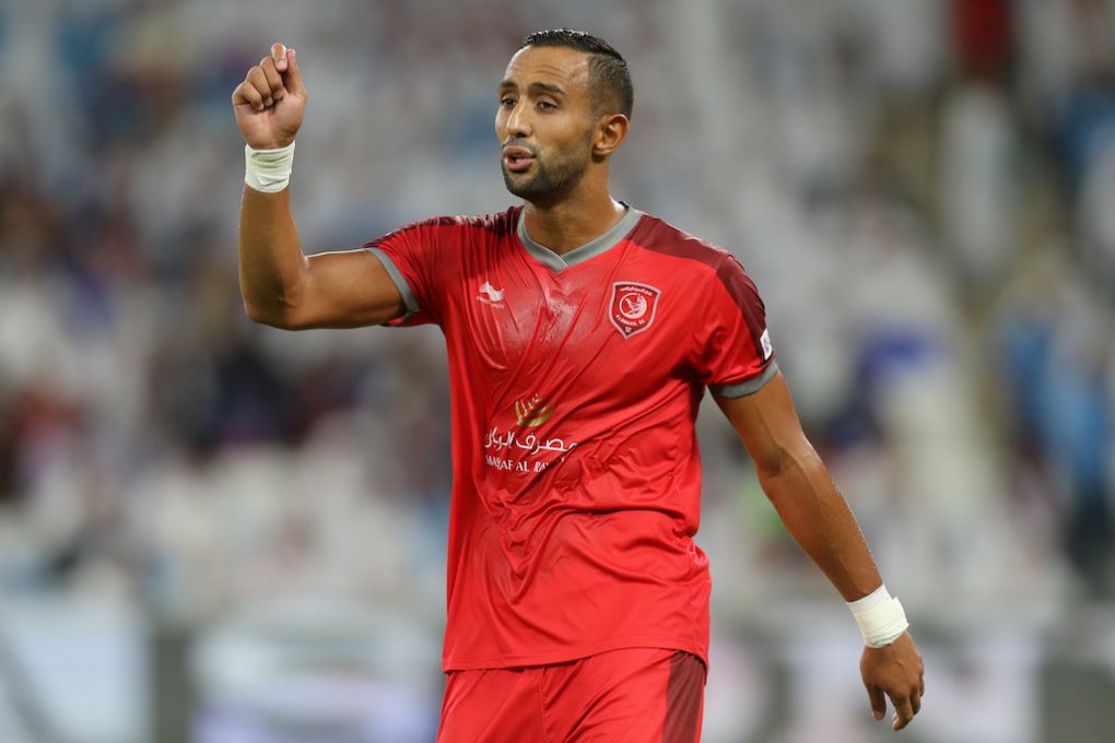 Duhail's defender Medhi Benatia reacts during the Amir Cup final football match between Al Sadd and Al Duhail at the Al Wakrah Stadium (Al-Janoub Stadium) in the Qatari city of Al Wakrah on May 16, 2019. - The 40,000-seater stadium was designed by the late Zaha Hadid and took it's inspiration from the sails of traditional dhow boats. (Photo by Karim JAAFAR / AFP) (Photo credit should read KARIM JAAFAR/AFP via Getty Images)