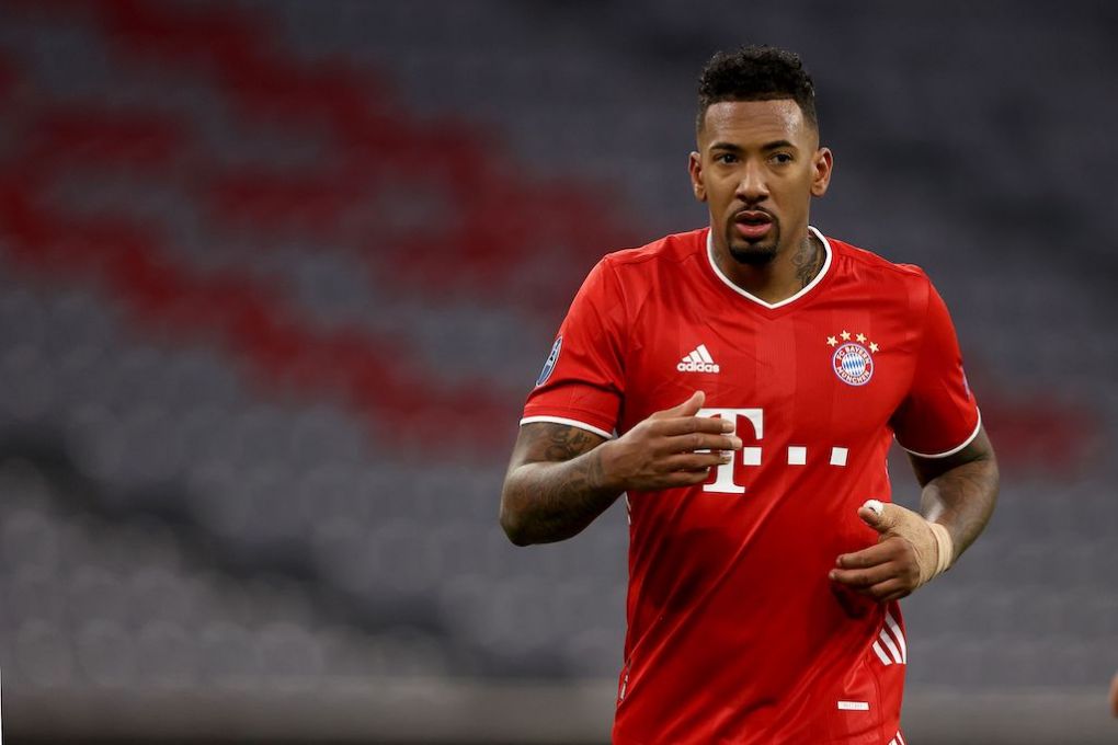 MUNICH, GERMANY - DECEMBER 09: Jerome Boateng of FC Bayern München looks on during the UEFA Champions League Group A stage match between FC Bayern Muenchen and Lokomotiv Moskva at Allianz Arena on December 09, 2020 in Munich, Germany. (Photo by Alexander Hassenstein/Getty Images)