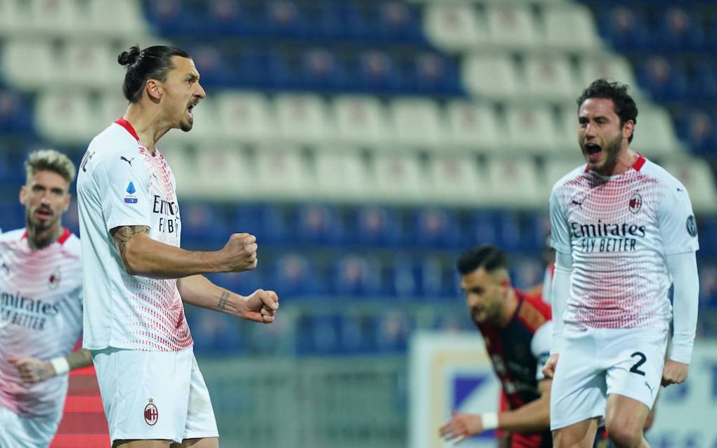 Photo LaPresse - SpadaJanuary ,18 2021 Cagliari Italy SoccerA.C. Milan- Stagione 2020-2021 - Serie A Cagliari vs MilanIn the pic: celebrates after scoring goal on penalty Zlatan Ibrahimovic 0-1 PUBLICATIONxINxGERxSUIxAUTxONLY Copyright: xSpada/LaPressex