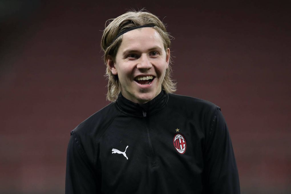 Jens Petter Hauge of AC Milan reacts during the Coppa Italia match at Giuseppe Meazza, Milan. Picture date: 26th January 2021. Picture credit should read: Jonathan Moscrop/Sportimage PUBLICATIONxNOTxINxUK SPI-0860-0086