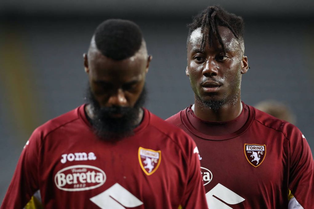Torino FC s French midfielder Soualiho Meite and Cameroonian defender Nicolas Nkoulou during the Serie A match at Stadio Grande Torino, Turin. Picture date: 23rd June 2020. Picture credit should read: Jonathan Moscrop/Sportimage PUBLICATIONxNOTxINxUK SPI-0564-0071
