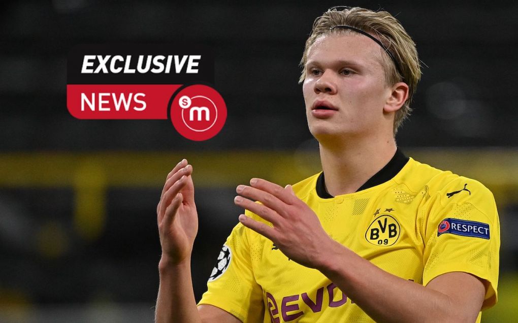 Dortmund's Norwegian forward Erling Braut Haaland reacts after missing a chance on goal during the UEFA Champions League group F football match BVB Borussia Dortmund v FC Zenit Saint Petersburg in Dortmund, western Germany on October 28, 2020. (Photo by Ina Fassbender / AFP) (Photo by INA FASSBENDER/AFP via Getty Images)