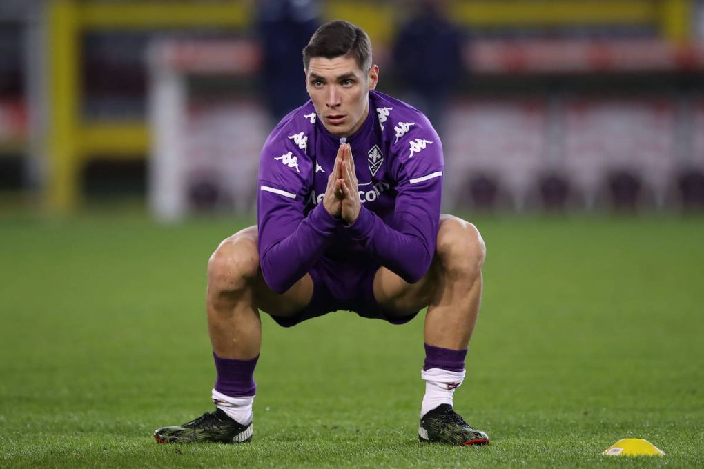 Sport Bilder des Tages Nikola Milenkovic of ACF Fiorentina during the warm up prior to the Serie A match at Stadio Grande Torino, Turin. Picture date: 29th January 2021. Picture credit should read: Jonathan Moscrop/Sportimage PUBLICATIONxNOTxINxUK SPI-0877-0067