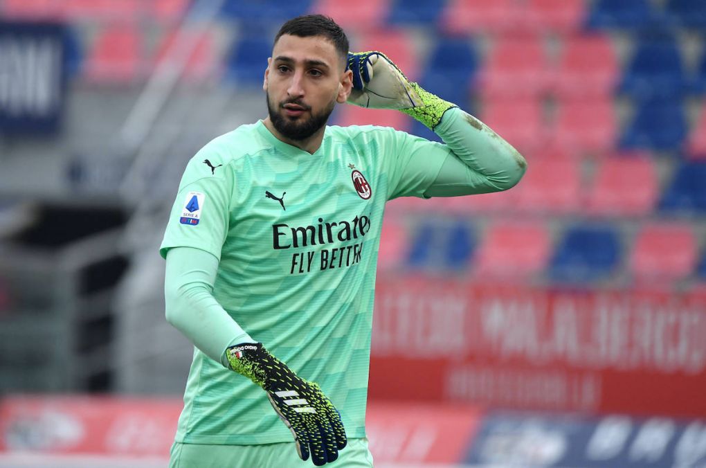 Gianluigi Donnarumma of Milan during the Serie A football match between Bologna FC and AC Milan at Renato Dall Ara stadium in Bologna Italy, January 30th, 2021. Photo Andrea Staccioli / Insidefoto andreaxstaccioli