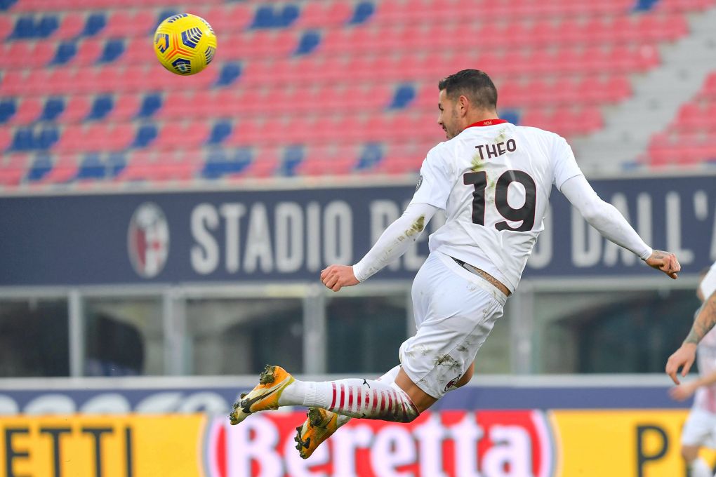 Theo Hernandez of Milan during the Serie A football match between Bologna FC and AC Milan at Renato Dall Ara stadium in Bologna Italy, January 30th, 2021. Photo Andrea Staccioli / Insidefoto andreaxstaccioli