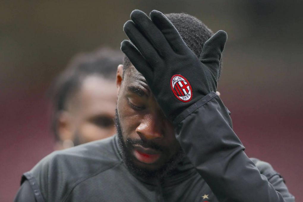 Fikayo Tomori of AC Milan reacts during the warm up prior to the Serie A match at Giuseppe Meazza, Milan. Picture date: 7th February 2021. Picture credit should read: Jonathan Moscrop/Sportimage PUBLICATIONxNOTxINxUK SPI-0895-0078