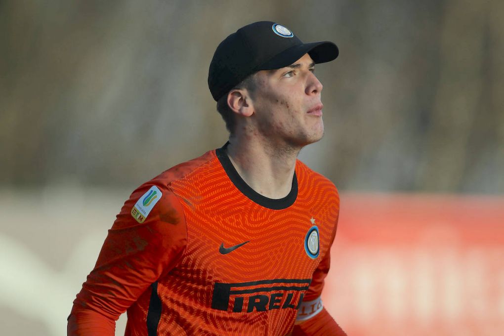Filip Stankovic of Internazionale reacts during the Primavera 1 match at Centro Sportivo Vismara, Milan. Picture date: 17th February 2021. Picture credit should read: Jonathan Moscrop/Sportimage PUBLICATIONxNOTxINxUK SPI-0910-0063