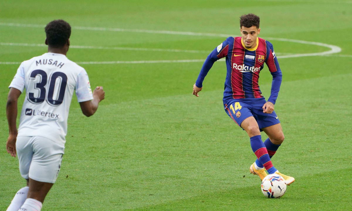 December 19, 2020, Barcelona, Catalonia, Spain: Philippe Coutinho of FC Barcelona, Barca during the Liga match between FC Barcelona and Valencia CF at Camp Nou in Barcelona, Spain. Barcelona Spain - ZUMAd159 20201219_zia_d159_057 Copyright: xJomaxGarciax
