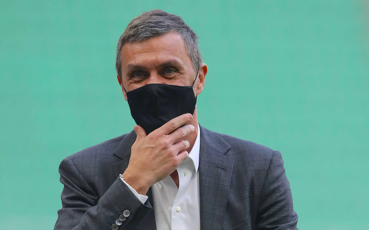 Paolo Maldini AC Milan Technical Director during the Serie A match at Giuseppe Meazza, Milan. Picture date: 21st February 2021. Picture credit should read: Jonathan Moscrop/Sportimage PUBLICATIONxNOTxINxUK SPI-0913-0082