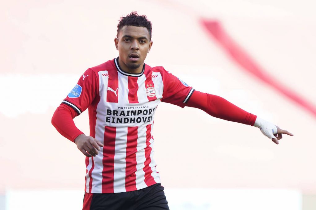 Donyell Malen PSV during eredivisie match PSV-Ajax on February, 28 2021 in Eindhoven Netherlands Photo by SCS/Sander Chamid/AFLO HOLLAND OUT Noxthirdxpartyxsales,xHOLLANDxOUT PUBLICATIONxNOTxINxJPN 155081552