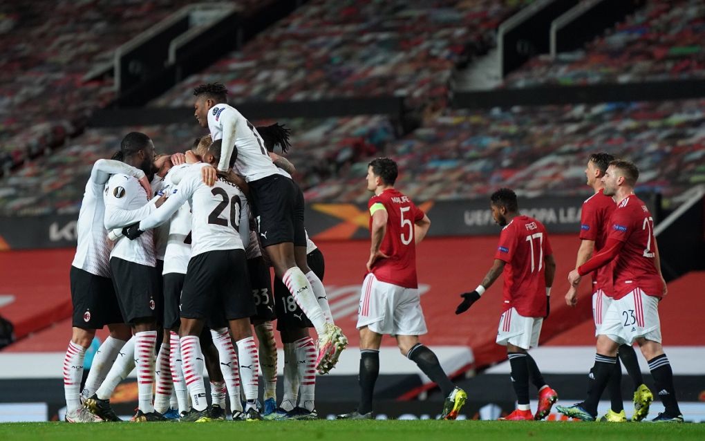 Photo LaPresse - Spada March 11, 2021 Manchester England Soccer A.C. Milan- Stagione 2020-2021 - Europa League Ottavi di finale Manchester United, ManU vs Ac Milan In the pic: Simon Kjaer celebrates after scoring 1-1 PUBLICATIONxNOTxINxITAxFRAxCHN Copyright: xSpada/LaPressex