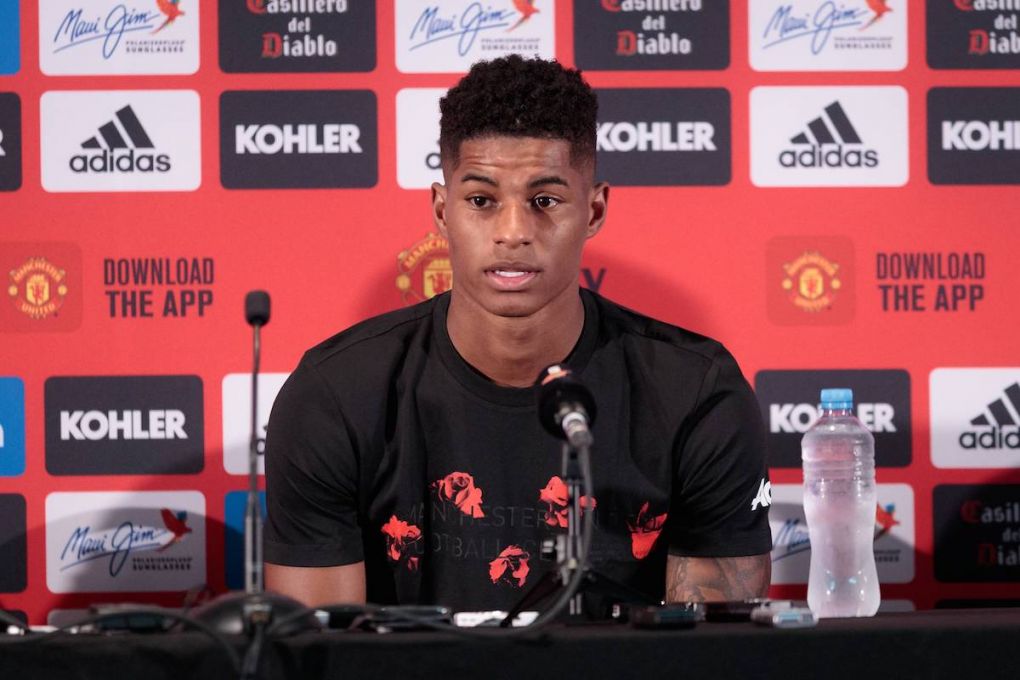 SOCCER Manchester United, ManU press conference, PK, Pressekonferenz Marcus Rashford of Manchester United speaks during a press conference at the WACA in Perth, Wednesday, July 10, 2019. The English Premier League club is in Australia as part of a pre-season tour and will play friendly matches against Perth Glory on July 13 and Leeds United on July 17. ( !ACHTUNG: NUR REDAKTIONELLE NUTZUNG, KEINE ARCHIVIERUNG UND KEINE BUCHNUTZUNG! PERTH WA AUSTRALIA PUBLICATIONxINxGERxSUIxAUTxONLY Copyright: xRICHARDxWAINWRIGHTx 20190710001408237410
