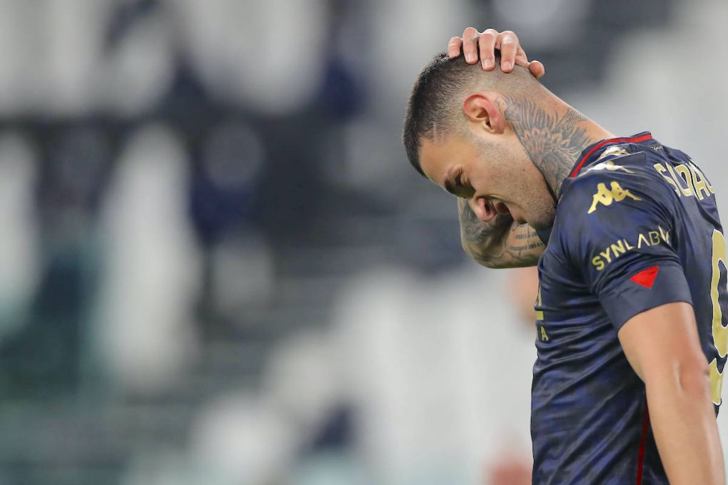 Gianluca Scamacca of Genoa CFC reacts during the Coppa Italia match at Allianz Stadium, Turin. Picture date: 13th January 2021. Picture credit should read: Jonathan Moscrop/Sportimage PUBLICATIONxNOTxINxUK SPI-0843-0111