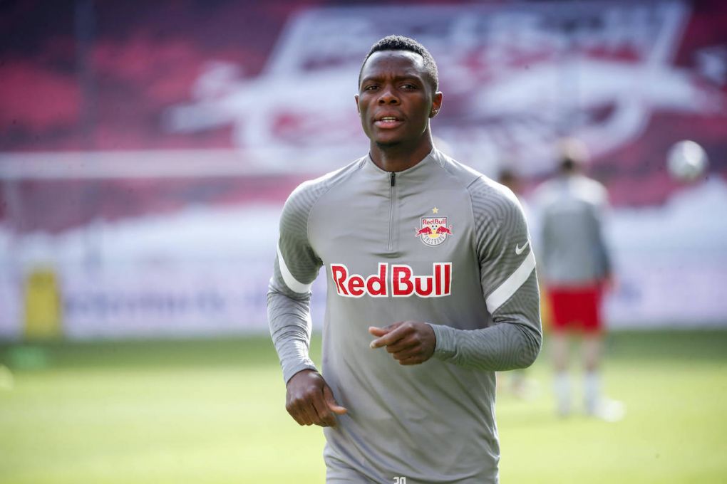 SOCCER - BL, RBS vs St.Poelten SALZBURG,AUSTRIA,07.MAR.21 - SOCCER - tipico Bundesliga, Red Bull Salzburg vs SKN Sankt Poelten. Image shows Patson Daka RBS during warm-up. PUBLICATIONxINxGERxHUNxONLY GEPAxpictures/xJasminxWalter