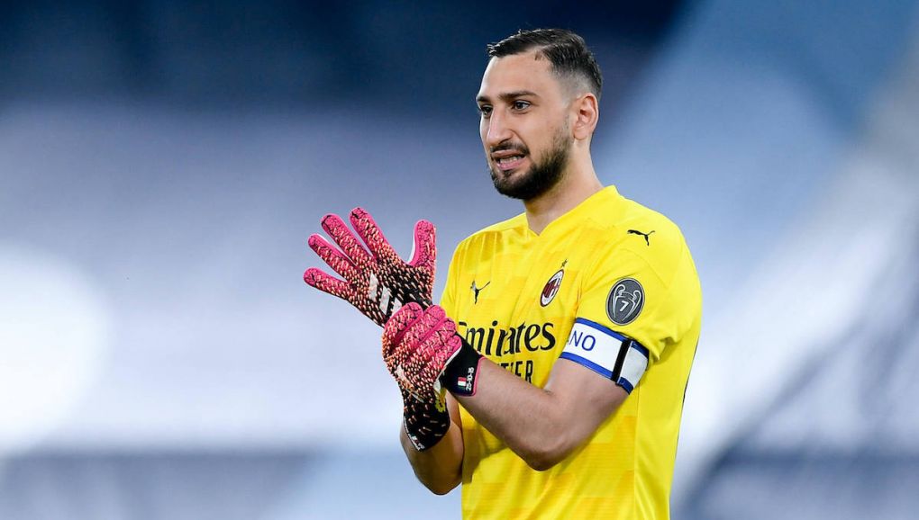 Gianluigi Donnarumma of AC Milan looks on during the Serie A match between Lazio and AC Milan at Stadio Olimpico, Rome, Italy on 26 April 2021. Photo by Giuseppe Maffia. Rome Stadio Olimpico Rome Italy Copyright: xGiuseppexMaffiax SP24-23-086