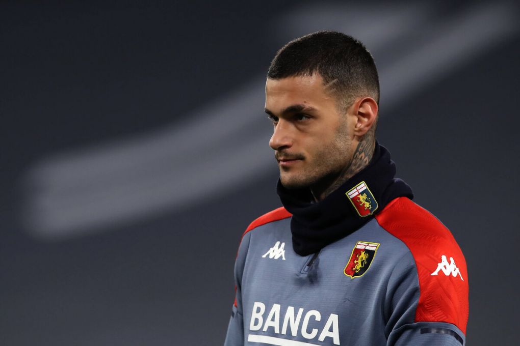 Gianluca Scamacca of Genoa CFC during the warm up prior to kick off in the Coppa Italia match at Allianz Stadium, Turin. Picture date: 13th January 2021. Picture credit should read: Jonathan Moscrop/Sportimage PUBLICATIONxNOTxINxUK SPI-0843-0101