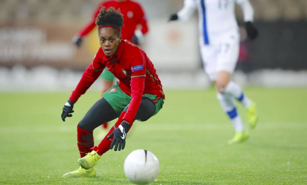 Jssica Silva 10, POR during the UEFA Womens Euro 2022 Qualifying round - Group E match between Finland and Portugal Helsinki Football Stadium on 19 February 2021 in Helsinki, Finland. Tomi H‰nninen/Newspix24 PUBLICATIONxNOTxINxFINxSWExNORxAUT Copyright: xTomixH‰nninenx np24th19iptcminute325974