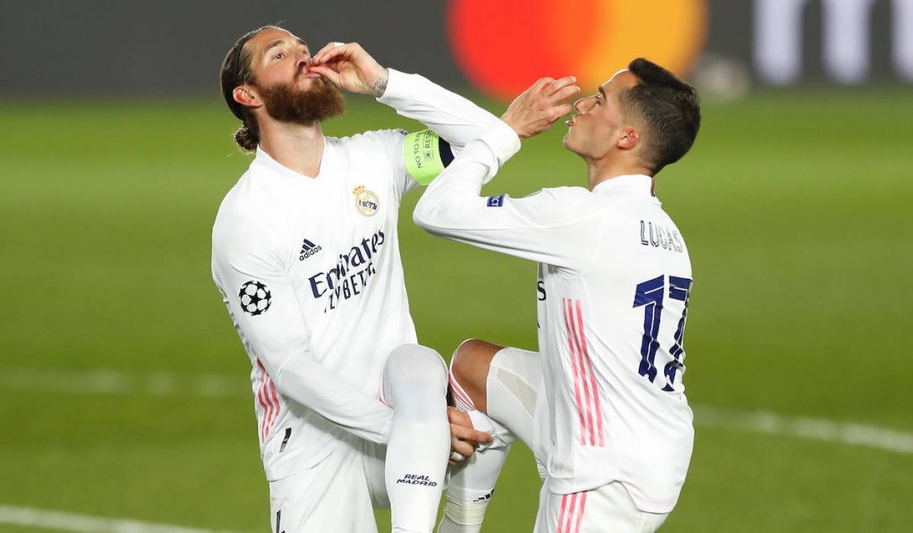 Sergio Ramos Real, MARCH 16, 2020 - Football / Soccer : Ramos and Vazquez celebrate after Ramos s goal during UEFA Champions League Round of 16 2nd leg match between Real Madrid CF 3-1 Atalanta BC at the Estadio Alfredo Di Stefano in Madrid, Spain. Noxthirdxpartyxsales PUBLICATIONxNOTxINxJPN 0115564687st