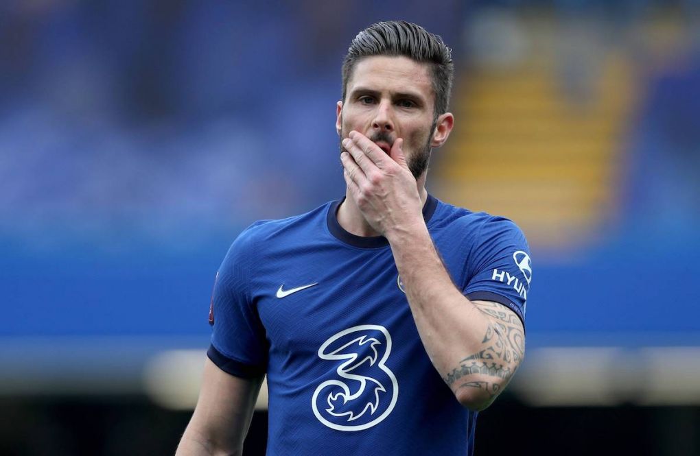 Mandatory Credit: Photo by Shutterstock 11824249bt Olivier Giroud of Chelsea Chelsea v Sheffield United, Football, FA Cup 1/4 Final, Stamford Bridge, London, UK - 21/03/2021 EDITORIAL USE ONLY No use with unauthorised audio, video, data, fixture lists outside the EU, club/league logos or live services. Online in-match use limited to 45 images 15 in extra time. No use to emulate moving images. No use in betting, games or single club/league/player publications/services. Chelsea v Sheffield United, Football, FA Cup 1/4 Final, Stamford Bridge, London, UK - 21/03/2021 EDITORIAL USE ONLY No use with unauthorised audio, video, data, fixture lists outside the EU, club/league logos or live services. Online in-match use limited to 45 images 15 in extra time. No use to emulate moving images. No use in betting, games or PUBLICATIONxINxGERxSUIxAUTXHUNxGRExMLTxCYPxROMxBULxUAExKSAxONLY Copyright: xShutterstockx 11824249bt