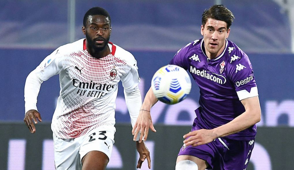 Db Firenze 21/03/2021 - campionato di calcio serie A / Fiorentina-Milan / foto Daniele Buffa/Image nella foto: Dusan Vlahovic-Fikayo Tomori PUBLICATIONxNOTxINxITA